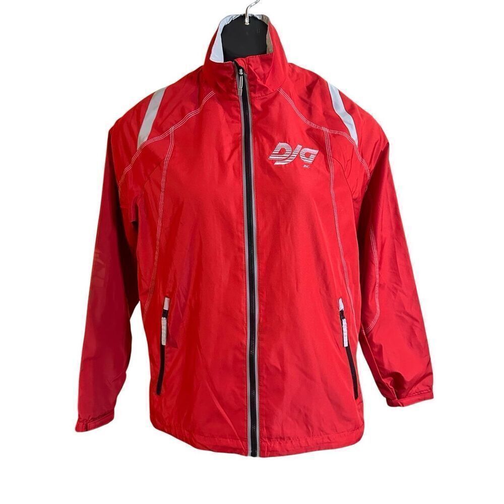 North End Women's Red Ezem System Long Sleeve Full Zip Windbreaker Jacket Medium